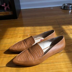 London Rebel chestnut colored flat loafers